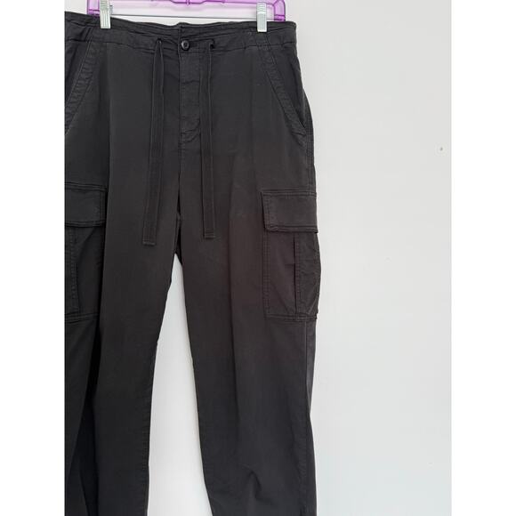 American Eagle Stretch Black Cotton Womens Size 14 Cargo Joggers Drawstring - Picture 9 of 16